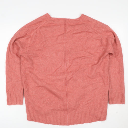 MNG Women’s Pink Size S V-Neck Long Sleeve Knit Pullover Jumper