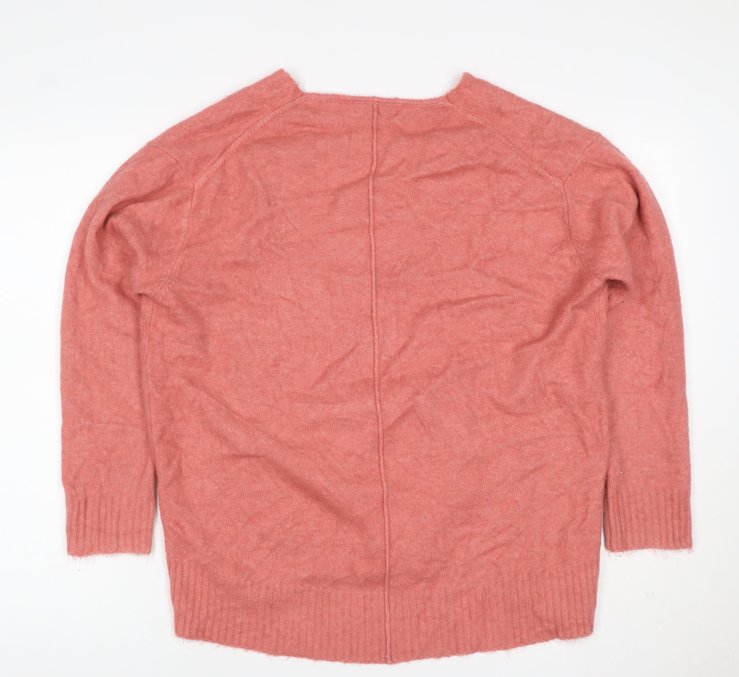 MNG Women’s Pink Size S V-Neck Long Sleeve Knit Pullover Jumper