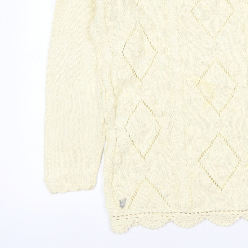 Additional view of Debbie Morgan Women Ivory One Size Cable Knit Argyle jumper