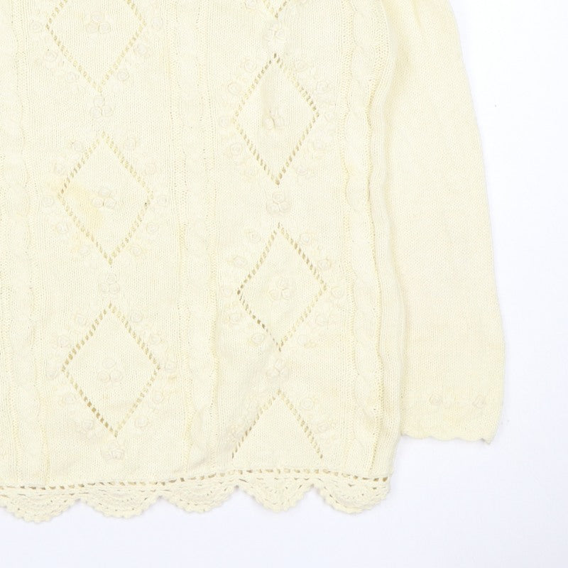 Additional view of Debbie Morgan Women Ivory One Size Cable Knit Argyle jumper