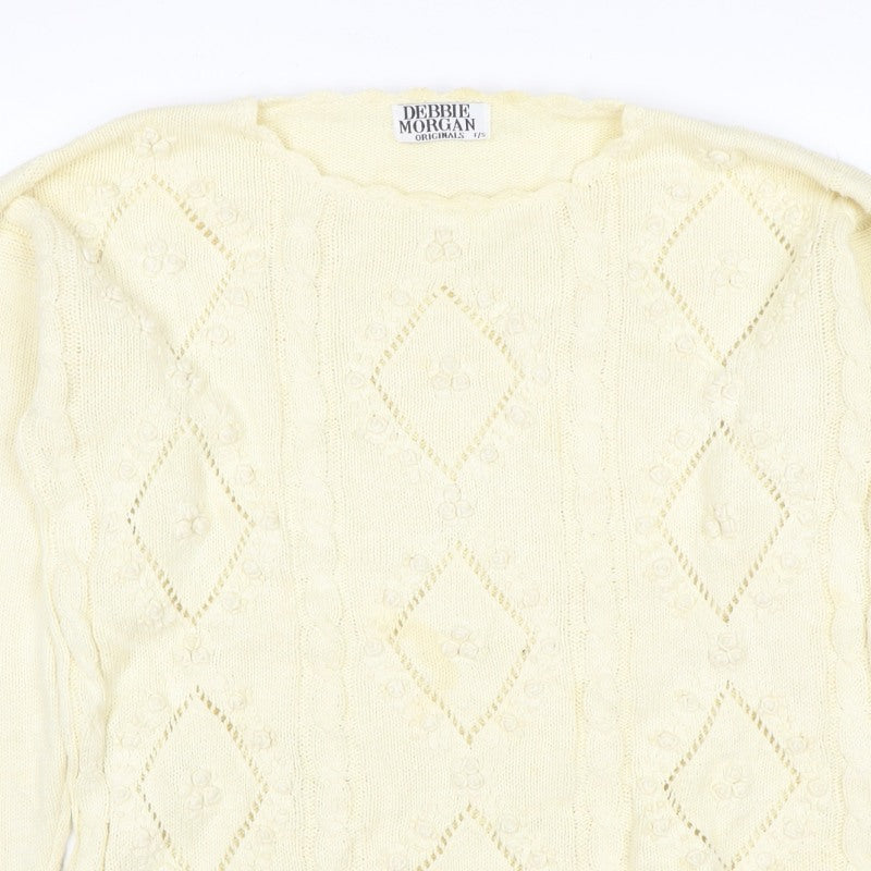 Additional view of Debbie Morgan Women Ivory One Size Cable Knit Argyle jumper