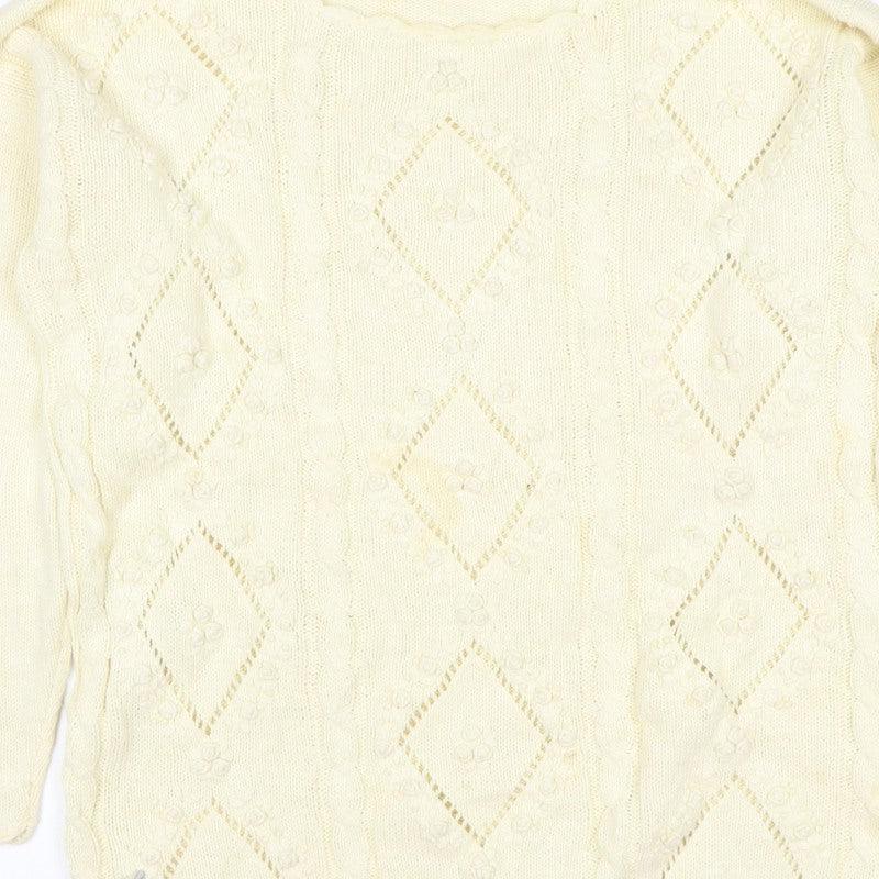 Additional view of Debbie Morgan Women Ivory One Size Cable Knit Argyle jumper