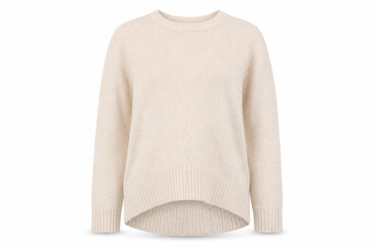 New Look Women Beige S Open Knit Crew Neck Long Sleeve Jumper