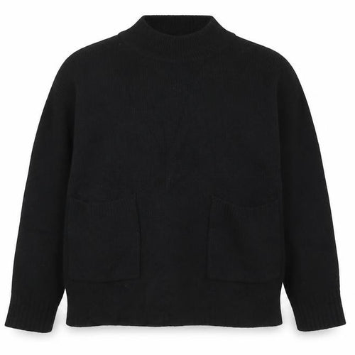 Whistles Women Black S Merino Wool High Neck Pocket Pullover Jumper