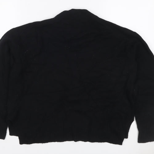 Whistles Women Black S Merino Wool High Neck Pocket Pullover Jumper