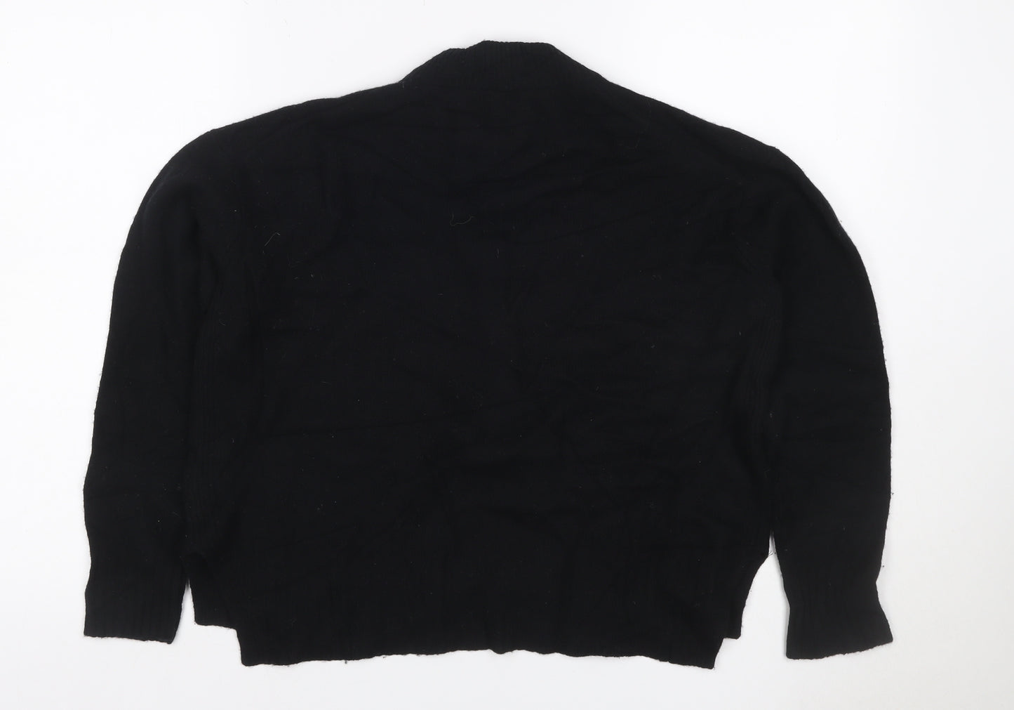 Whistles Women Black S Merino Wool High Neck Pocket Pullover Jumper