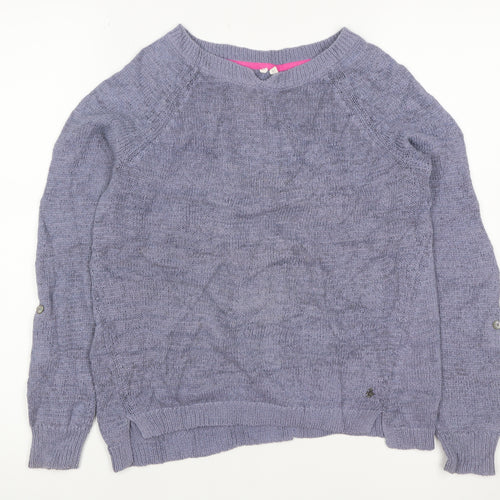White Stuff Women’s Purple Size 14 Round Neck Knit Pullover Jumper