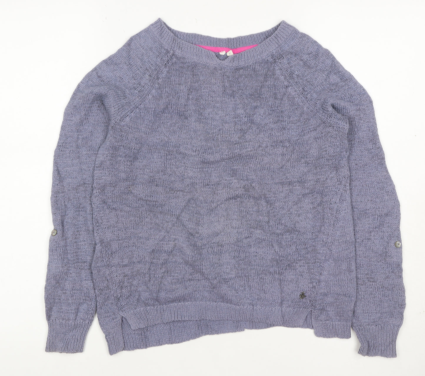 White Stuff Women’s Purple Size 14 Round Neck Knit Pullover Jumper