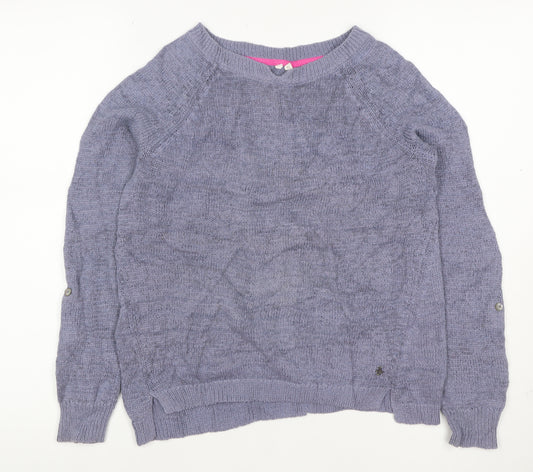 White Stuff Women’s Purple Size 14 Round Neck Knit Pullover Jumper