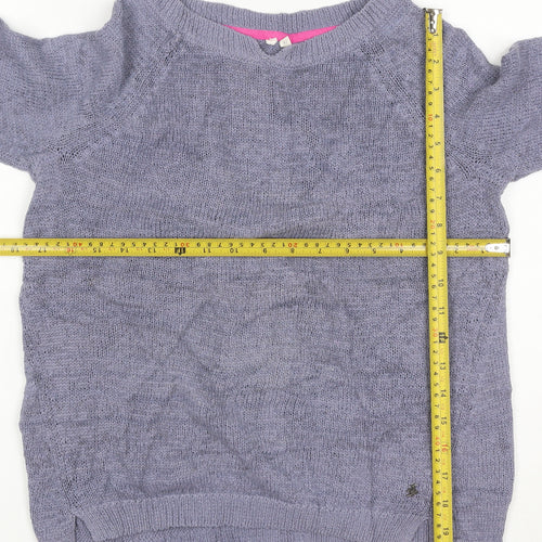 White Stuff Women’s Purple Size 14 Round Neck Knit Pullover Jumper