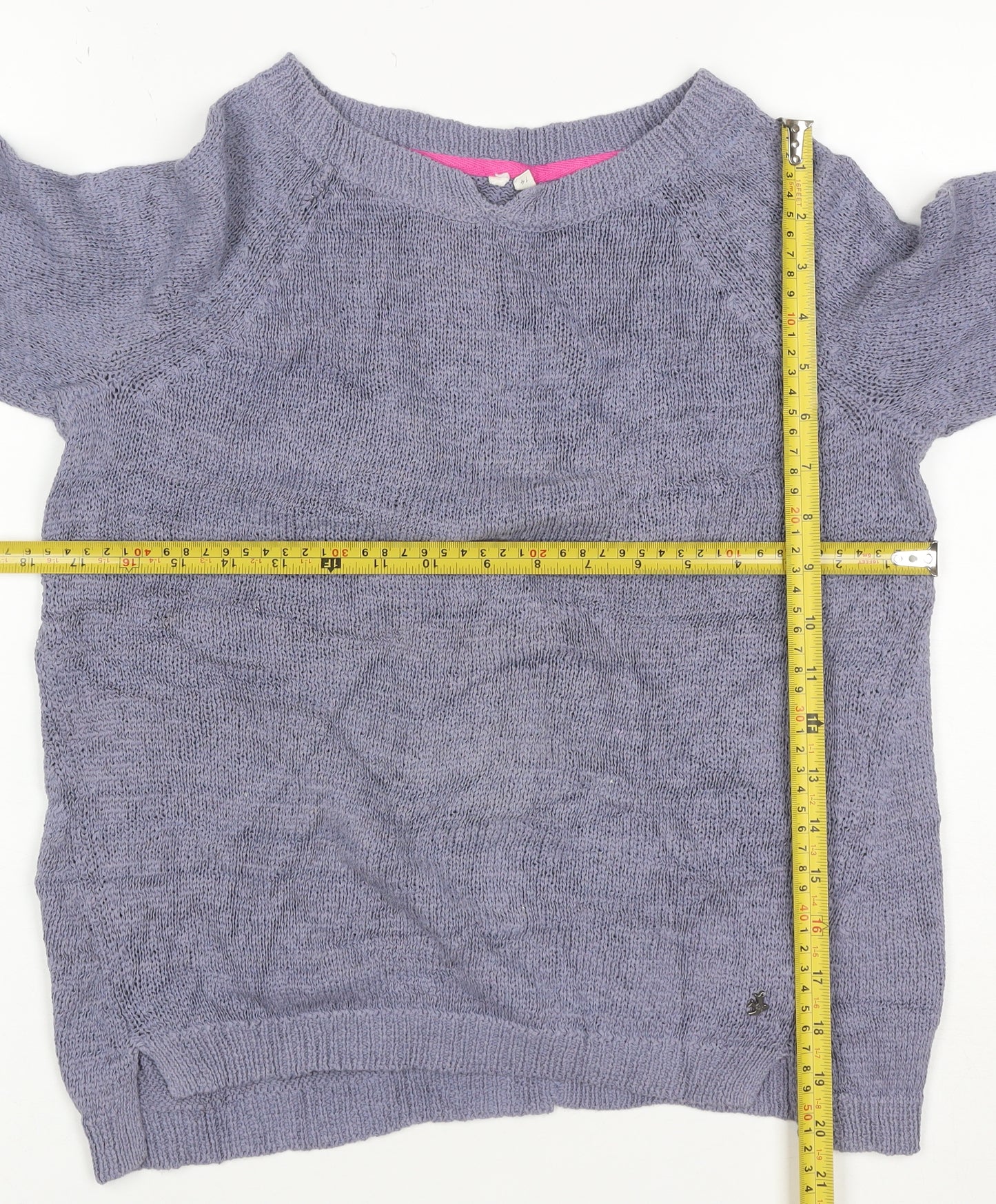 White Stuff Women’s Purple Size 14 Round Neck Knit Pullover Jumper