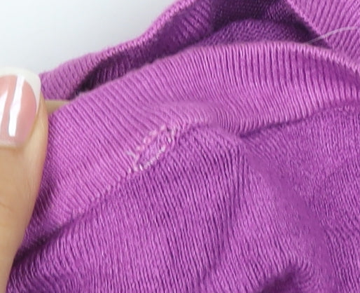 Kooples Women Purple S Knee Length Jumper Dress Rhinestone Long Sleeve