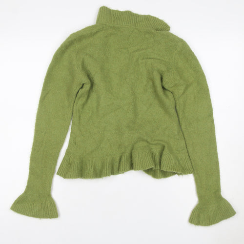 Principles Women Green M Mohair Blend Cowl Neck Pocket Cardigan