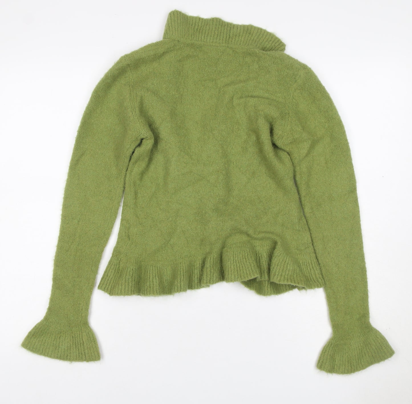 Principles Women Green M Mohair Blend Cowl Neck Pocket Cardigan
