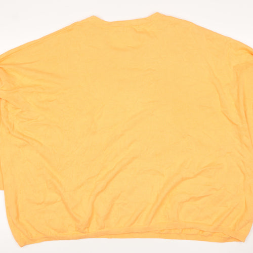 Haven Women Orange One Size Cotton Star Sequin 3/4 Sleeve Jumper