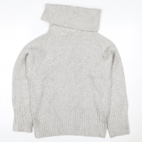 Marks & Spencer Women Grey XS Roll Neck Knit Pullover Jumper