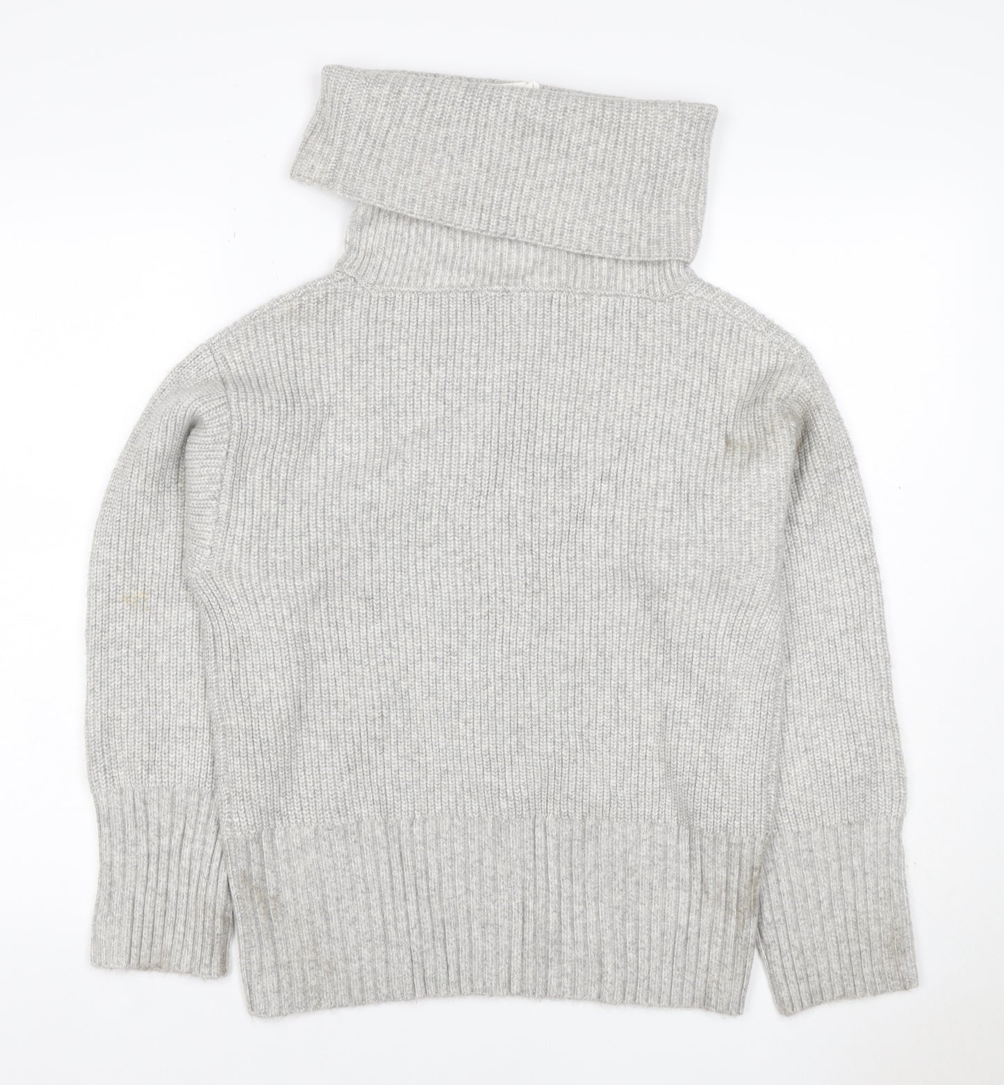 Marks & Spencer Women Grey XS Roll Neck Knit Pullover Jumper