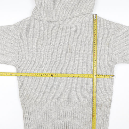 Marks & Spencer Women Grey XS Roll Neck Knit Pullover Jumper