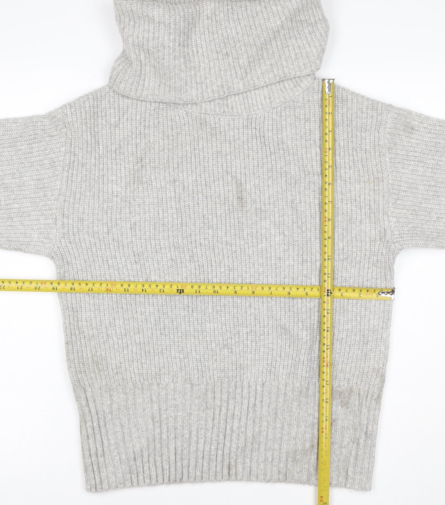 Marks & Spencer Women Grey XS Roll Neck Knit Pullover Jumper