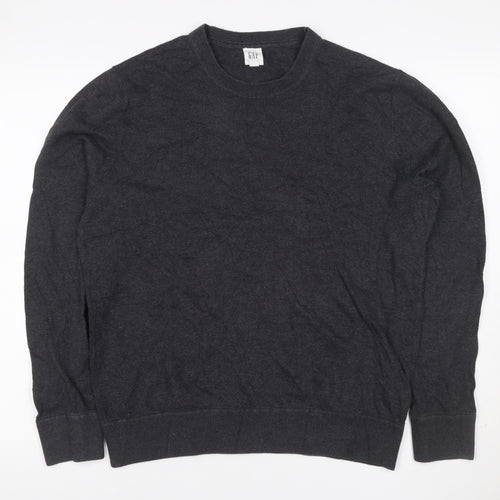 Gap Men’s Grey M Cotton Crew Neck Pullover Knit Jumper