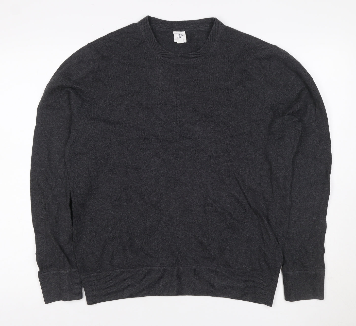 Gap Men’s Grey M Cotton Crew Neck Pullover Knit Jumper