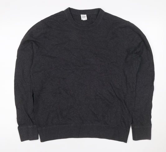 Gap Men’s Grey M Cotton Crew Neck Pullover Knit Jumper