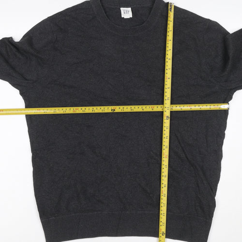 Gap Men’s Grey M Cotton Crew Neck Pullover Knit Jumper