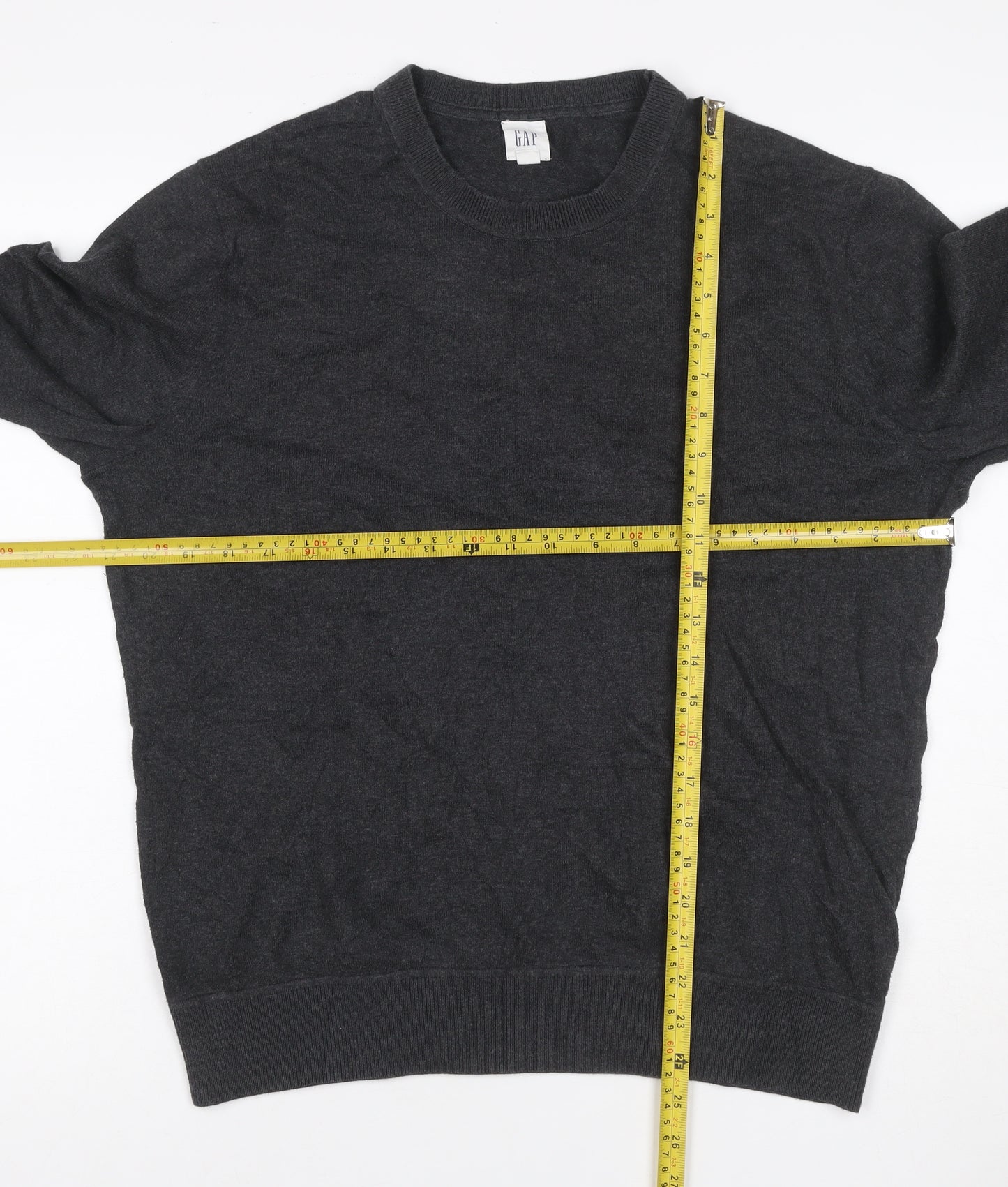 Gap Men’s Grey M Cotton Crew Neck Pullover Knit Jumper