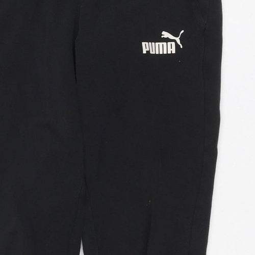 Puma Men's Black S Jogger Track Pants Elastic Waist Cuffed Sports Trousers