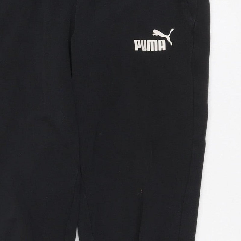 Puma Men's Black S Jogger Track Pants Elastic Waist Cuffed Sports Trousers