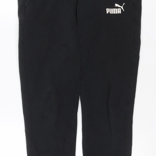 Puma Men's Black S Jogger Track Pants Elastic Waist Cuffed Sports Trousers