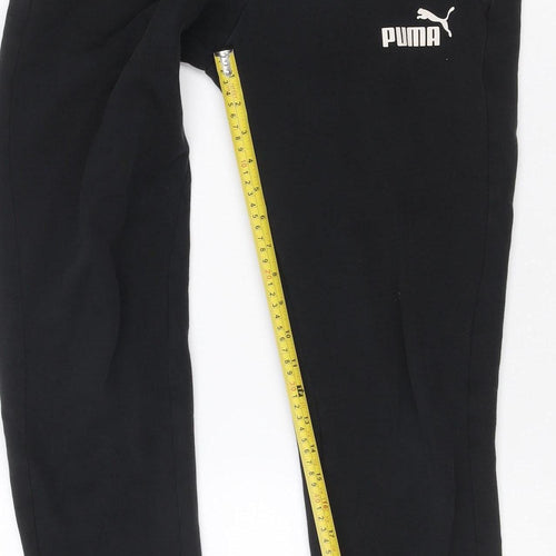 Puma Men's Black S Jogger Track Pants Elastic Waist Cuffed Sports Trousers