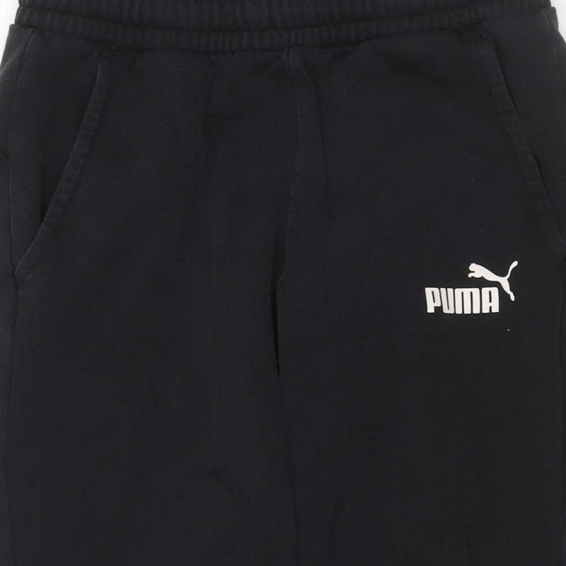 Puma Men's Black S Jogger Track Pants Elastic Waist Cuffed Sports Trousers