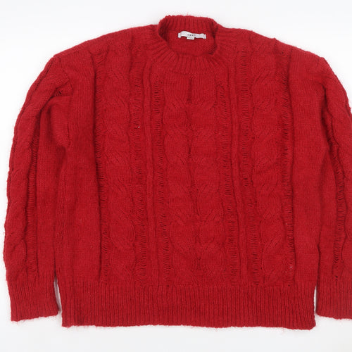 Next Women Red UK 12 Cable Knit High Neck Long Sleeve Jumper