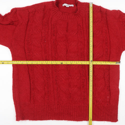 Next Women Red UK 12 Cable Knit High Neck Long Sleeve Jumper