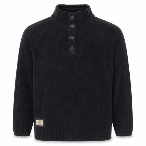 Next Men’s Black XL Button Neck Fleece Henley Jumper