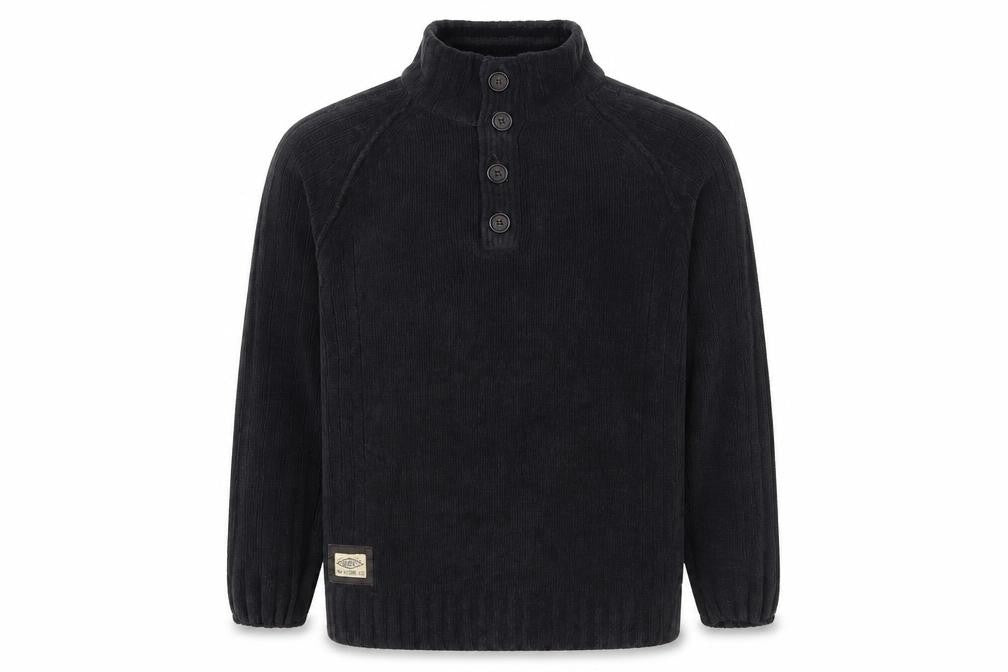 Next Men’s Black XL Button Neck Fleece Henley Jumper