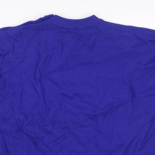 Marks and Spencer Women Blue XL Crew Neck Button Shoulder Jumper