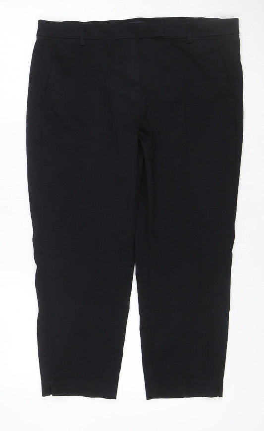 M&S Women’s Black Size 16 Short The Mia Slim Tailored Trousers