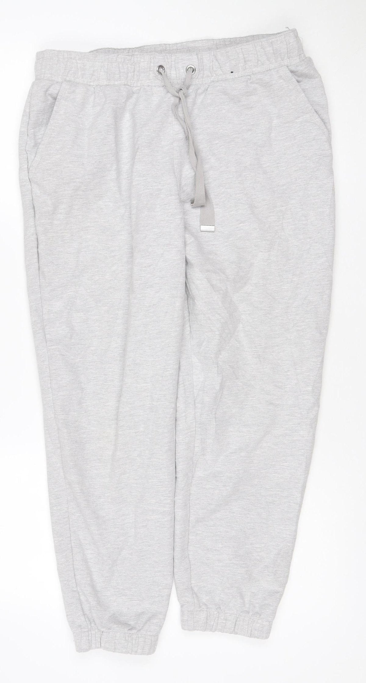 Back view of M&S Collection Women’s Grey, size UK 14, Drawstring Jogger Trousers