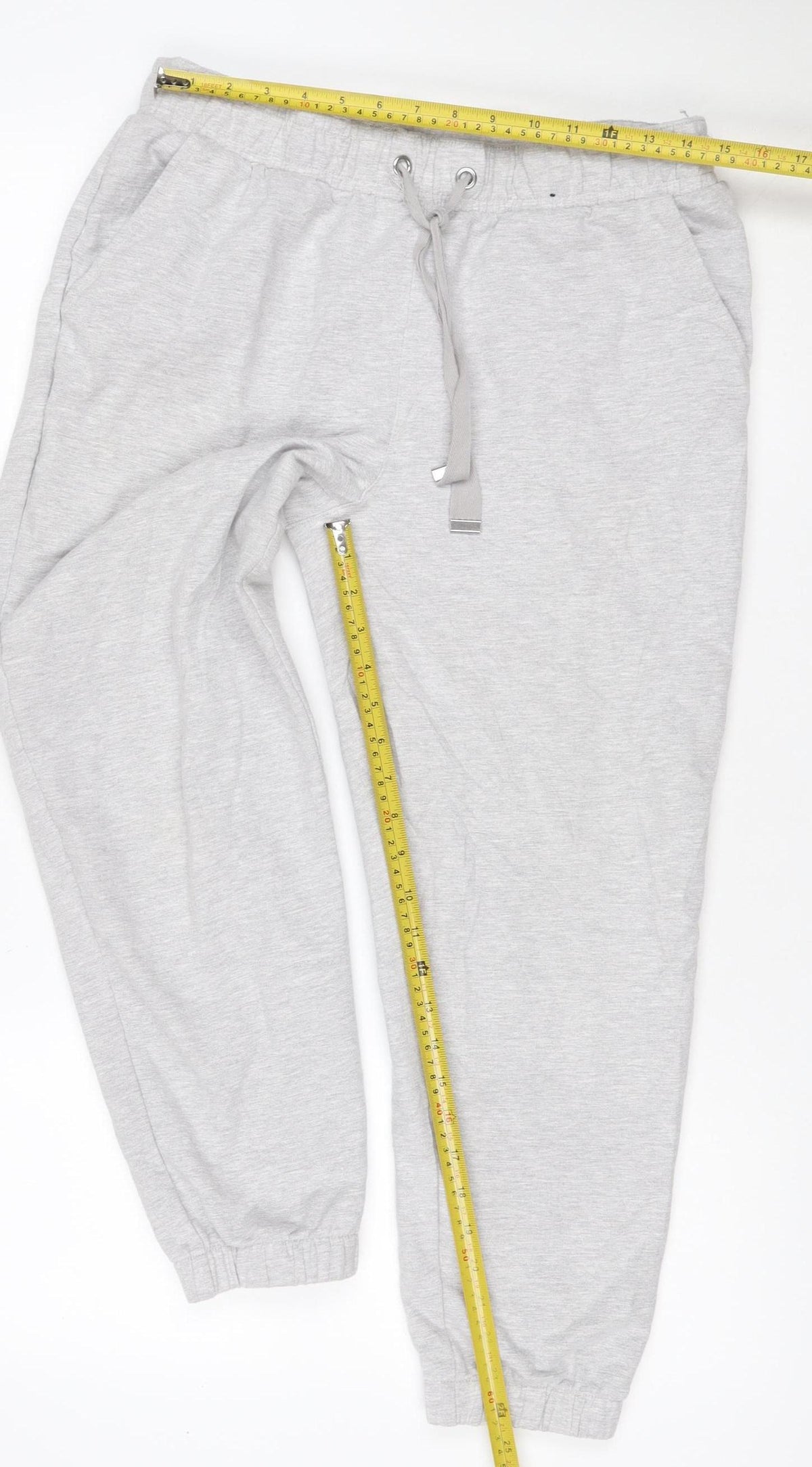 Brand and care label for M&S Collection Women’s Grey, size UK 14, Drawstring Jogger Trousers
