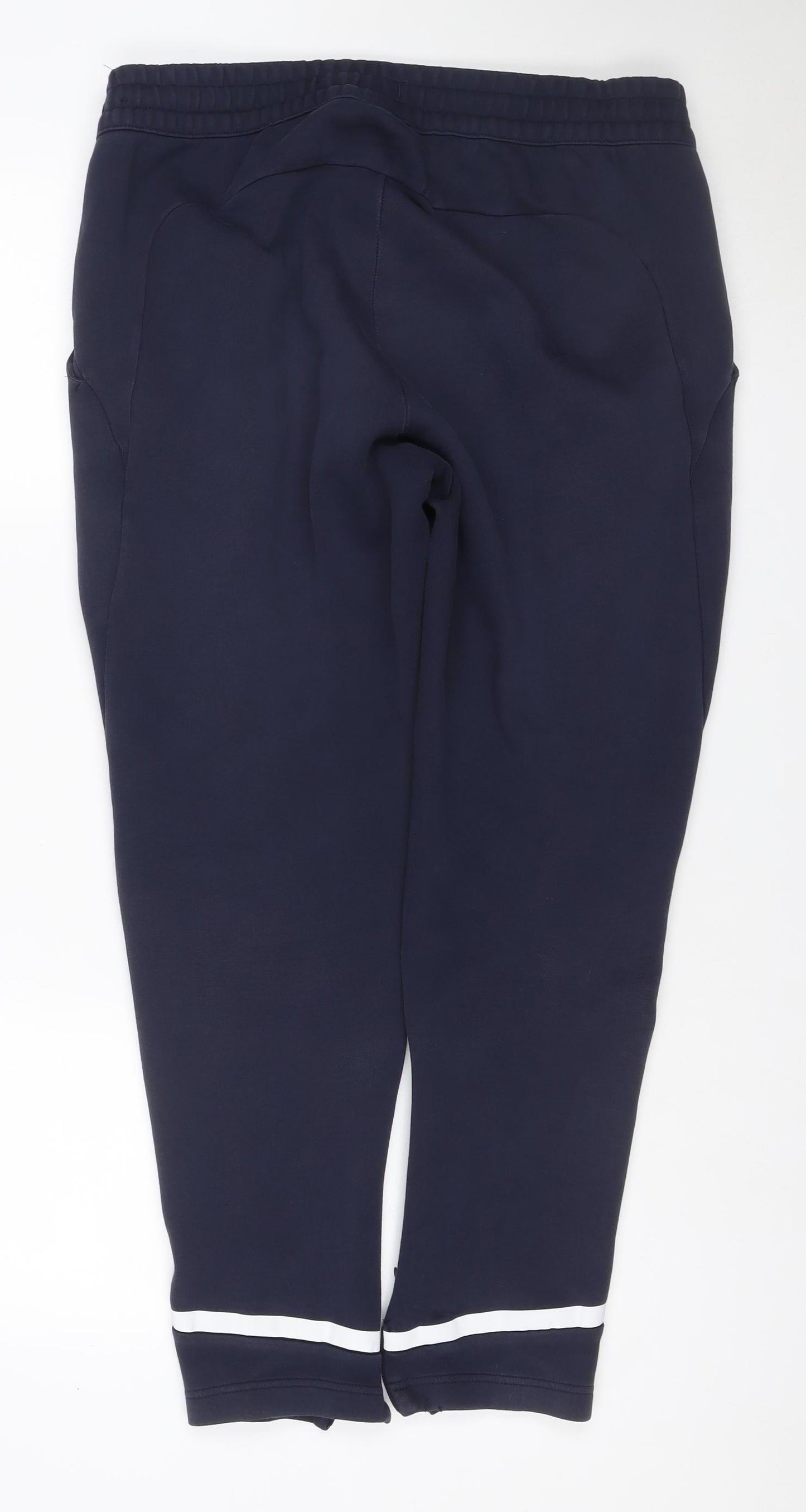 Adidas Men's Navy Blue XL Track Pants Tapered Stretch Zip Ankle Joggers