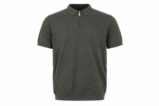 boohooMAN Men’s Green Size S Knit 1/4 Zip Short Sleeve Polo