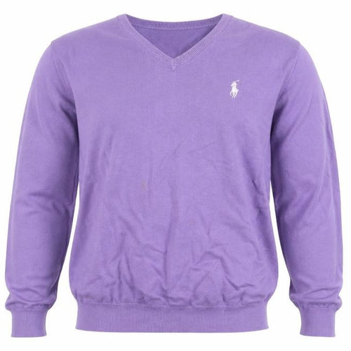Polo Golf Ralph Lauren Men Purple XL V-Neck Cotton Cashmere Jumper