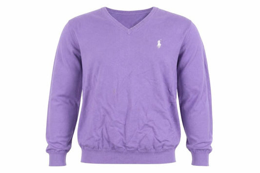 Polo Golf Ralph Lauren Men Purple XL V-Neck Cotton Cashmere Jumper