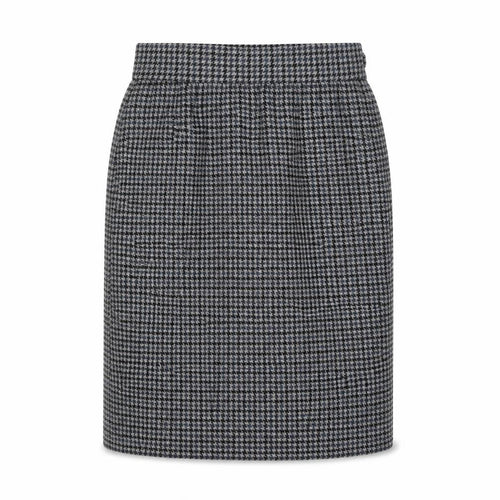 Women’s Wool Grey Black Houndstooth Check 28 Waist High Rise Pencil Skirt Knee Length