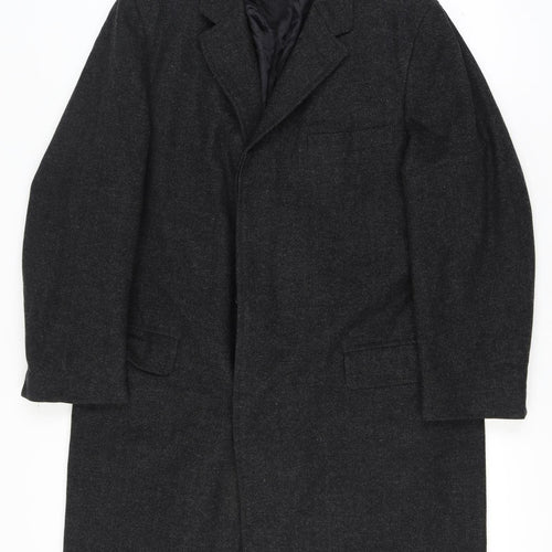 Imported Tailor Scott Thomas Men’s 42 Chest Grey Long Herringbone Overcoat