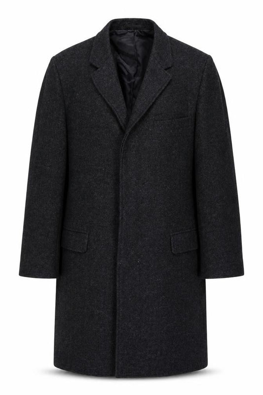 Imported Tailor Scott Thomas Men’s 42 Chest Grey Long Herringbone Overcoat