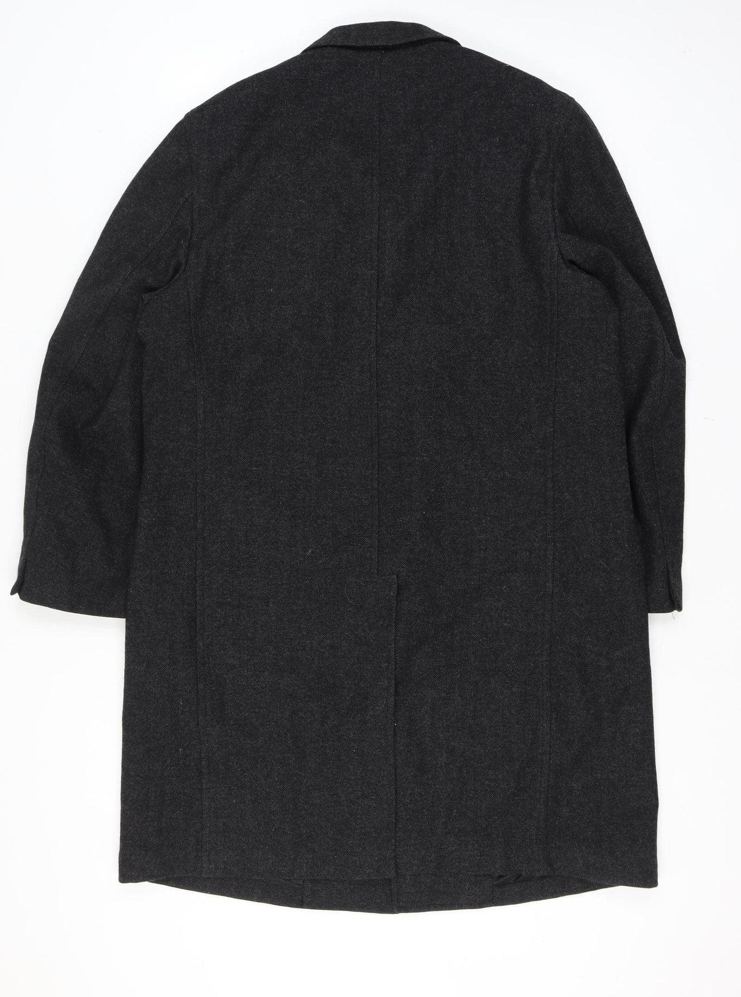 Imported Tailor Scott Thomas Men’s 42 Chest Grey Long Herringbone Overcoat