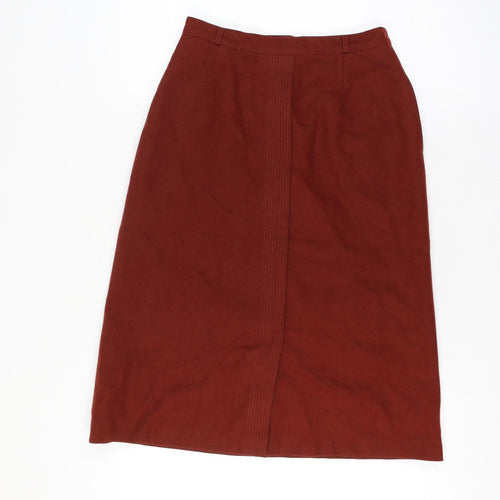 Pan-Hel Women’s Red Wool Midi Pencil Skirt 28 Waist Vintage